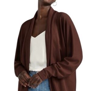 NWOT Scoop Open-Front Brown Women's Cardigan - Lightweight Draped Knit
